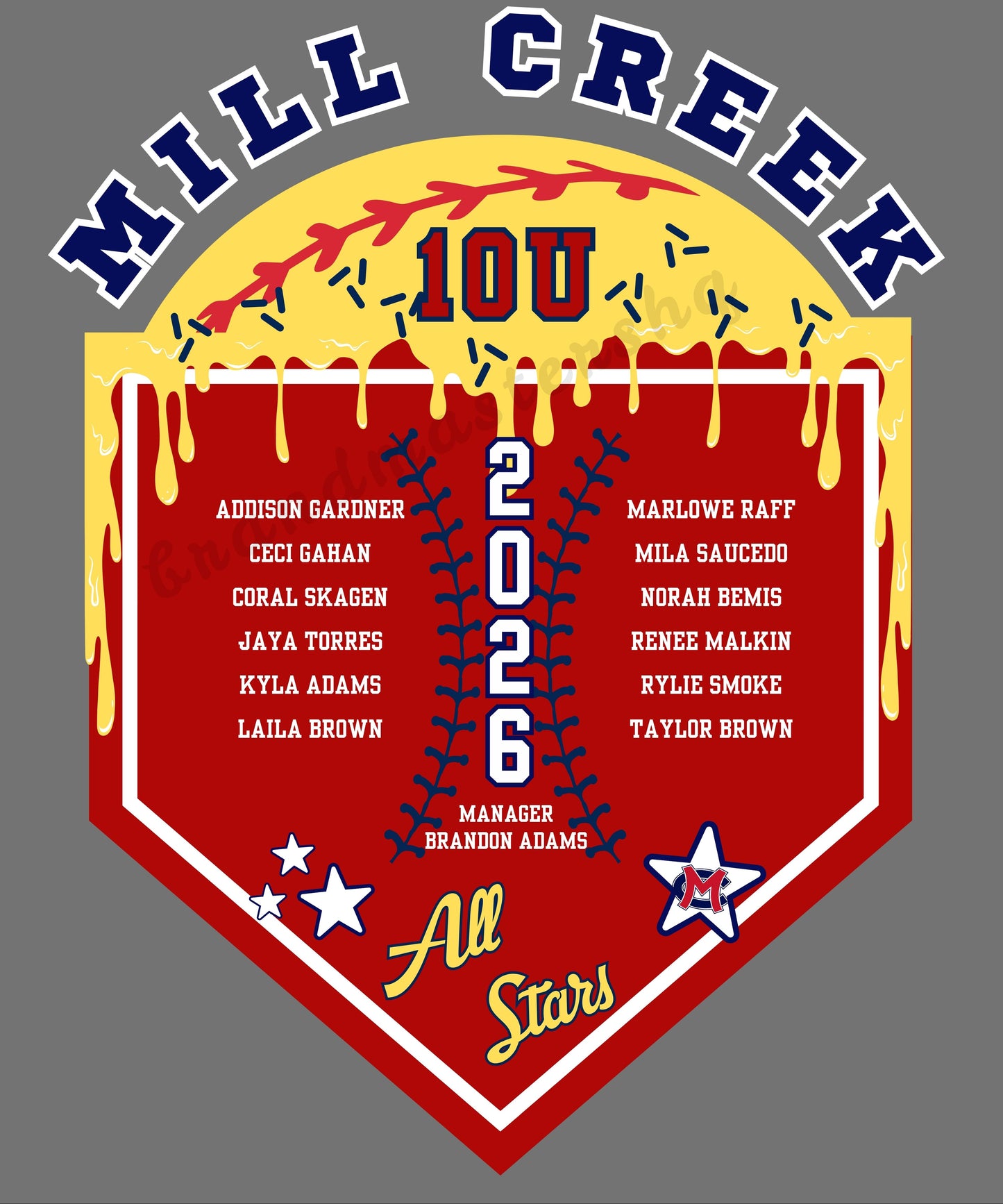 Mill Creek Softball 10U All Stars T-Shirt