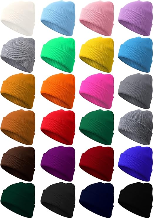 Custom Logo Printed 100% Acrylic Beanie with Folded Cuff