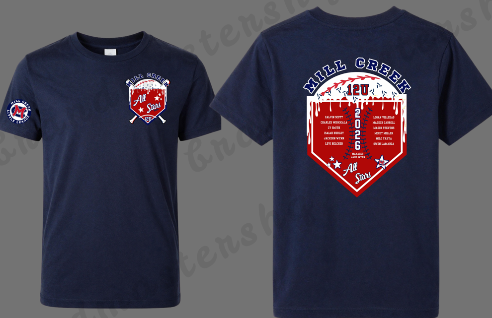 Mill Creek Baseball 12U All Stars T-Shirt