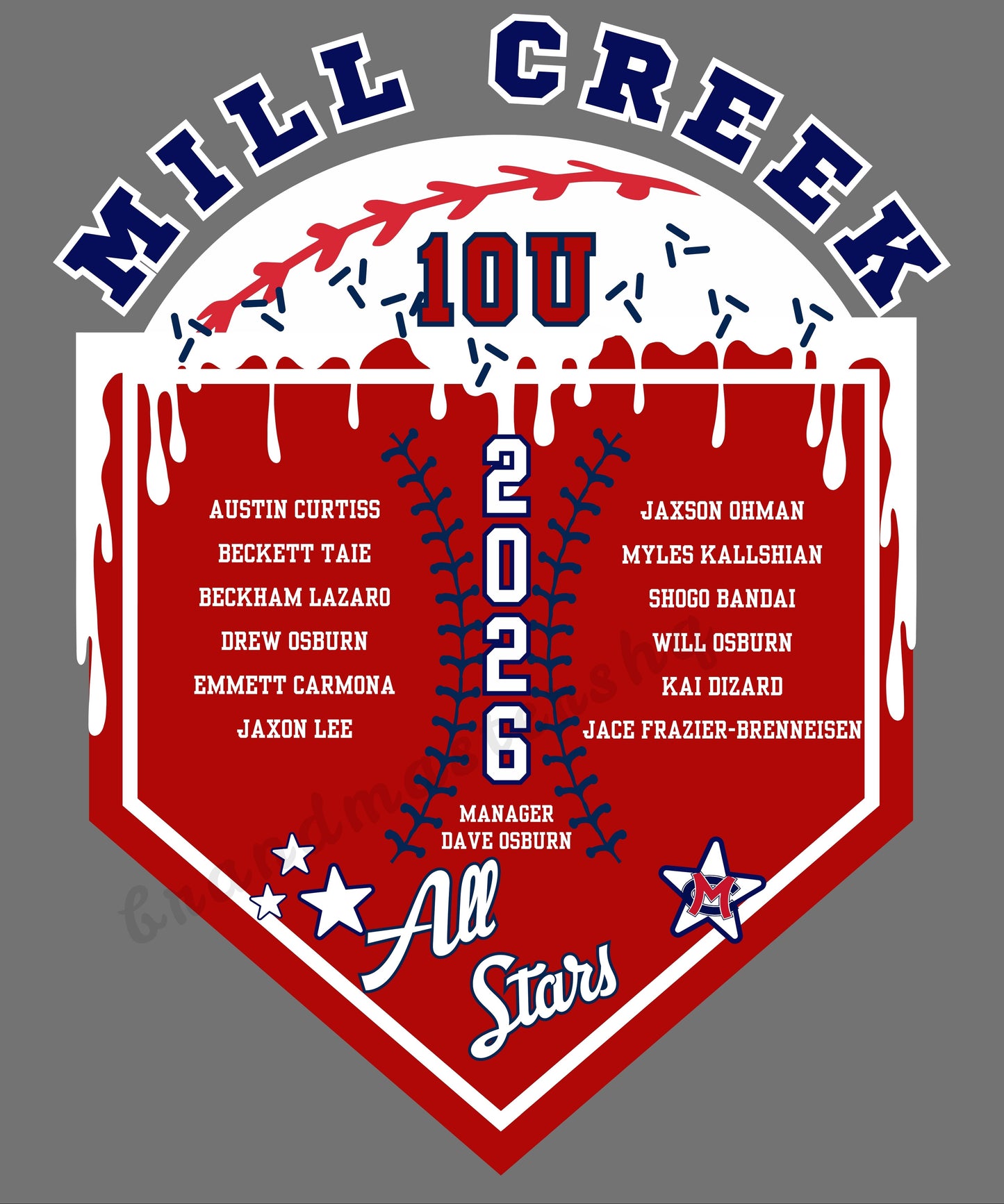 Mill Creek Baseball 10U All Stars T-Shirt