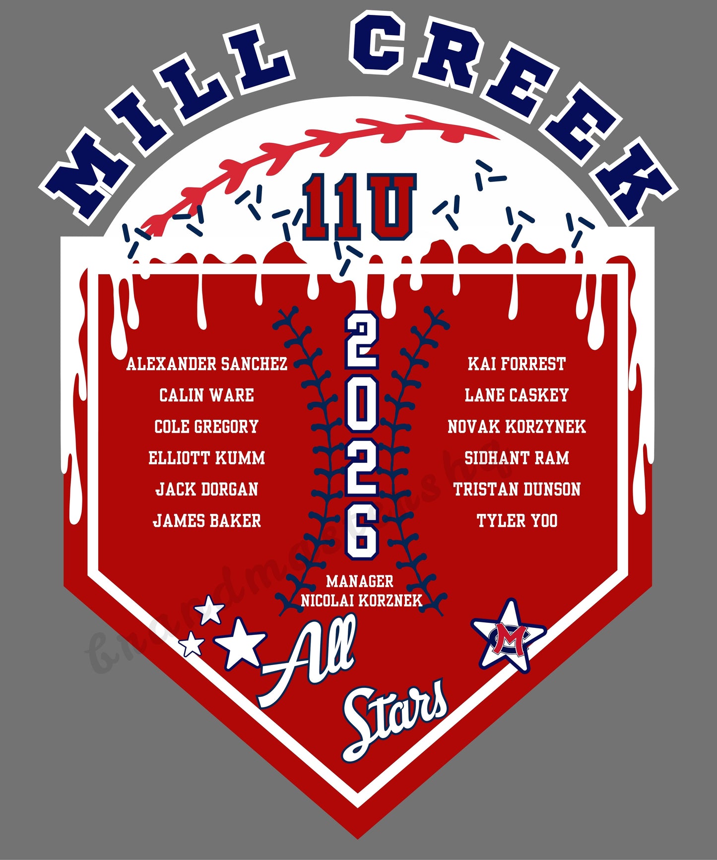 Mill Creek Baseball 11U All Stars T-Shirt